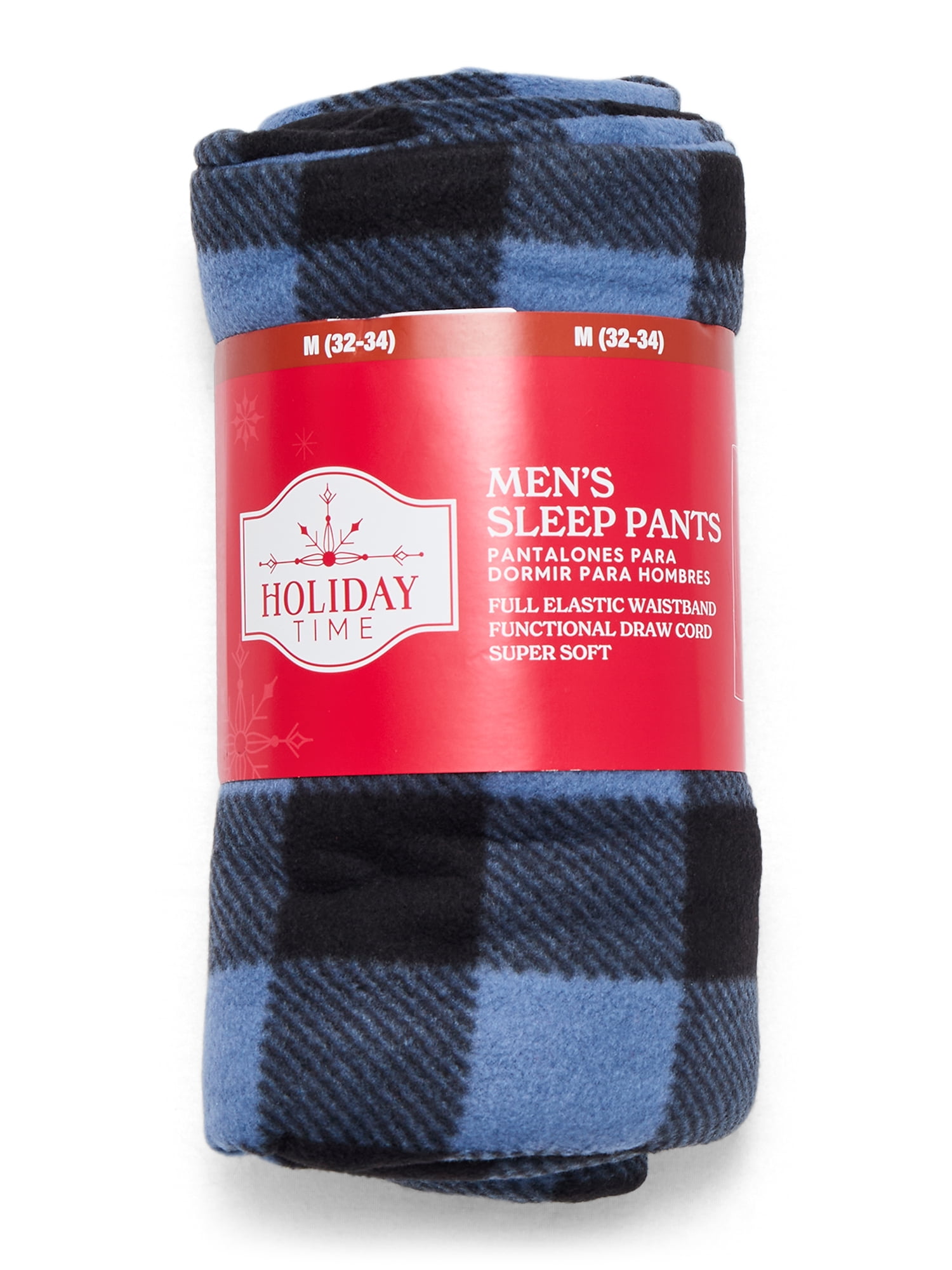Holiday Time Men's Rolled Sleep Pants with Pockets, Size S-2XL