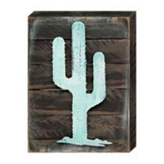 Designocracy 98416-08 Cactus Art on Board Wall Decor