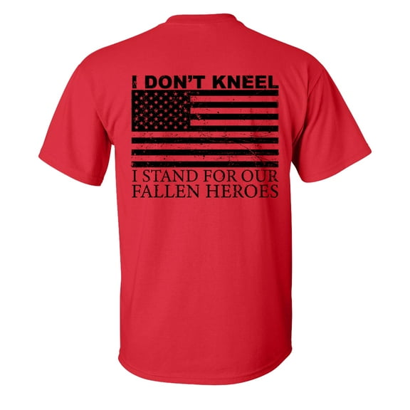 Trenz Shirt Company I Don't Kneel Unisex Short Sleeve T-shirt-Red-5XL