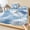 Indigo, Navy, Denim, Cobalt, variant on Full Size Fitted Sheet Set - Terracotta Leaves 3 Piece Bedding Sets 16" Deep Pocket Fitted Sheet with 2 Pillowcases, Summer Coastal Botanical Plants Vintage Brushed Microfiber Hotel Luxury Bed Sheets