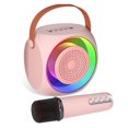 thumbnail image 1 of Mini altavoz portátil Bluetooth con micrófono inalámbrico y luces LED para adultos, color rosa., 1 of 7