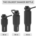 thumbnail image 5 of Coldest Sports Water Bottle - 3 Insulated Lids (Chug Lid, Straw Lid, Loop Lid ) Double Walled, Thermo Mug, Metal Canteen (36 oz, Shadow Leopard), 5 of 6