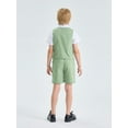 thumbnail image 3 of LOLANTA Boys Linen Suit 4 Piece Summer Gentleman Outfit Kids Dress Vest Shirt Shorts Set for Beach Wedding Graduation, 3 of 7