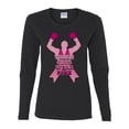 thumbnail image 2 of Wild Bobby Tough Guys Wear Pink Boxer Breast Cancer Awareness Women Graphic Long Sleeve Tee, Black, Small, 2 of 6