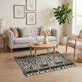thumbnail image 3 of ODIKA 4'x6' Washable Area Rug Non-Slip, Chair-Friendly, Flatwoven Spotted Cow Grid Icon Motifs Boneless Couch Cowboy Hid Print Flowing Dynamic for Home Office, Under Desk, 3 of 7
