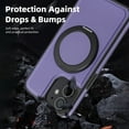 thumbnail image 5 of ELEHOLD Case for iPhone 11,  Magnetic Leather Case with 360°Rotatable Ring Stand [Compatible with MagSafe] Phone Case,Purple, 5 of 6