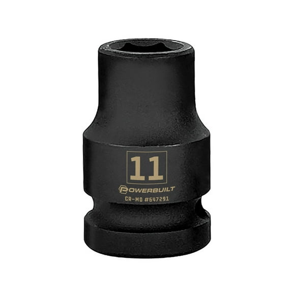 Powerbuilt 1/2 Inch Drive x 11 MM 6 Point Impact Socket - 647291