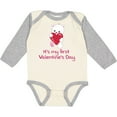 thumbnail image 3 of Inktastic It's My First Valentine's Day Boys or Girls Long Sleeve Baby Bodysuit, 3 of 5