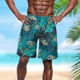 thumbnail image 2 of JAJAHO Mens Hawaiian Summer Shorts Tropical Print Casual Drawstring Beach Surf Quick Drying Shorts Versatile Bottoms, 2 of 9