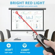 QQV Presentation Clicker, 2-in-1 USB Type C Powerpoint Clicker,Wireless PowerPoint Remote for PowerPoint with Hyperlink & Volume Control PowerPoint Slide Advancer for Mac, Computer, Laptop