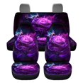 thumbnail image 6 of Jeiento Purple Rose Car Seat Covers Full Set for Women Girls 4 Pcs Automobile Front Back Seat Covers Interior Car Accessories Protection Universal Fit for Most Cars Van SUV Truck, 6 of 7
