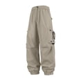 thumbnail image 3 of Men's Casual Straight Cargo Pants, Trousers, Joggers, Elastic Waist Drawstring Stretchy Lightweight Breathable Quick Dry, Multi-Pocket Relaxed Fit, Daily Gym Hiking Streetwear, 3 of 7