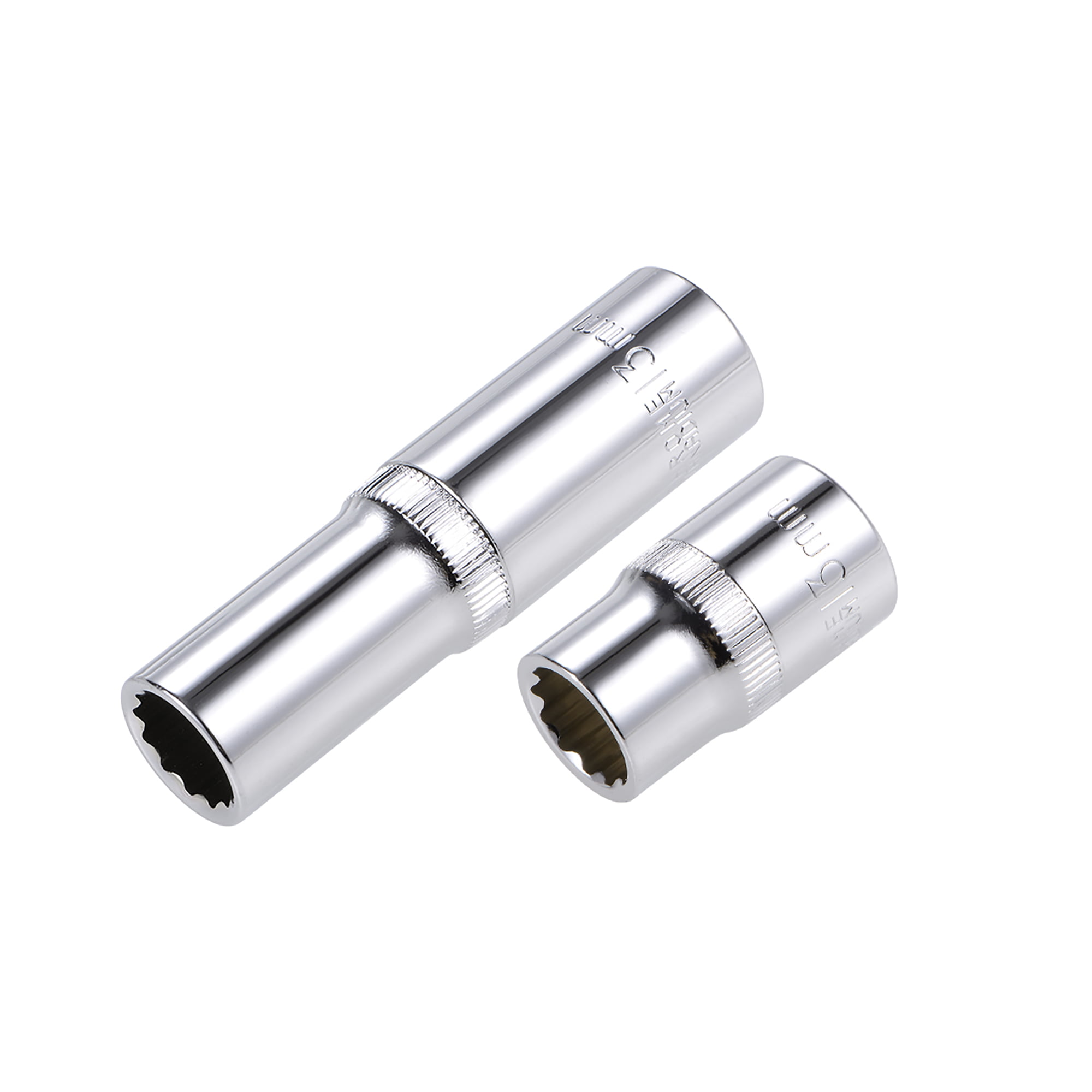 uxcell 1/2-Inch by 1/2-Inch 6-Point Impact Socket CR-V Steel 38mm Length Shallow SAE Sizes