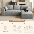 thumbnail image 6 of Wiilayok 107" Cloud Sectional Couch with L-Shape Chaise,Modern Modular Sofa with Deep Seat, Comfy Boneless Upholstered Couches for Living Room Bedroom,Gray, 6 of 10