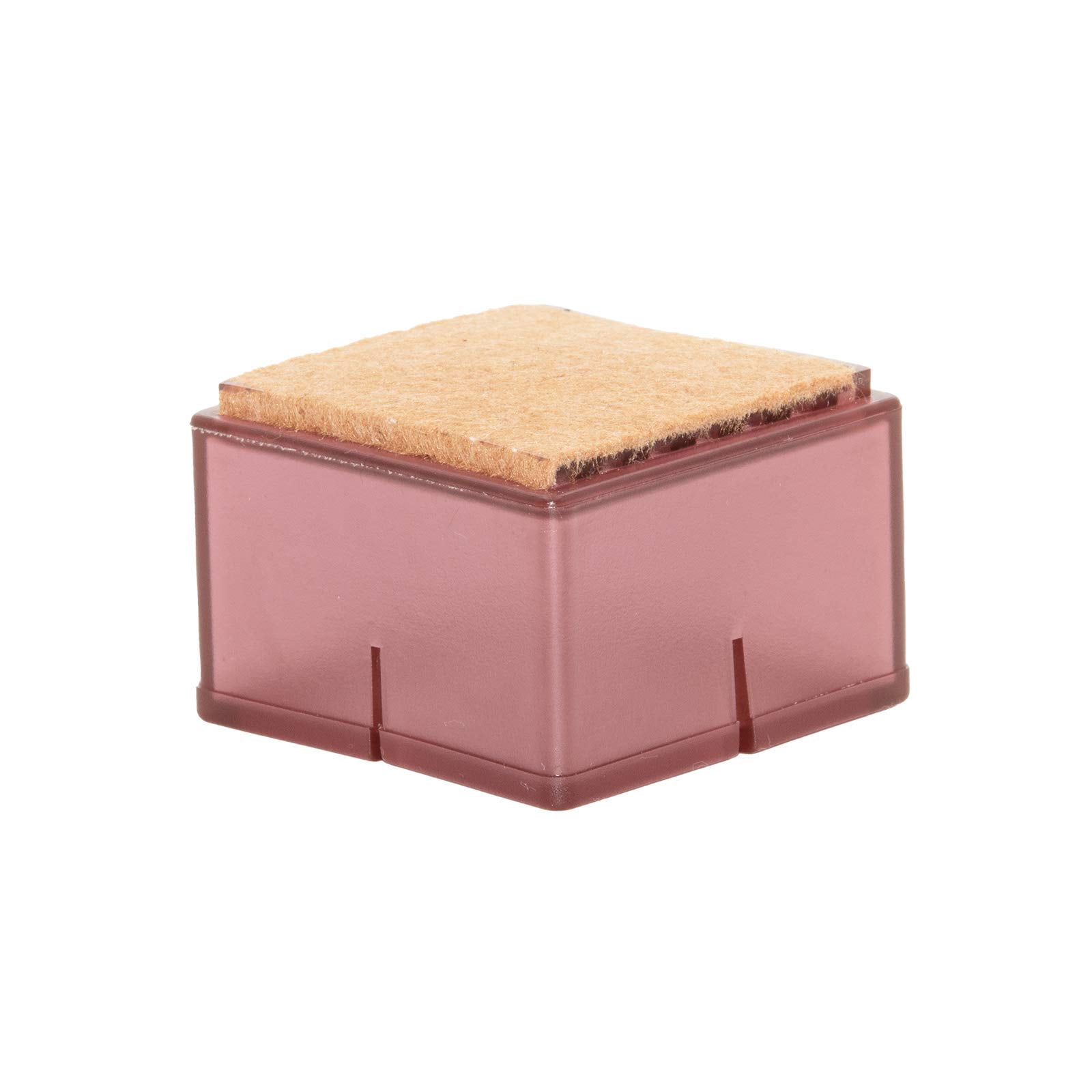 Flyshop 8PCS Square Chair Leg Caps with Felt Pads Durable PVC Protective Feet Cap Prevent Scratches Reduce Noise Felt Furniture Pads, Brown Floor Protectors, 56 to 62 mm