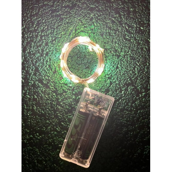 LED Fairy Lights Battery Operated String Lights 1 Pack, 3.2ft 10 LED Twinkle Lights Copper Wire Firefly Starry Lights for Mason Jars Wedding Party Centerpiece Table Decorations DIY, Warm White