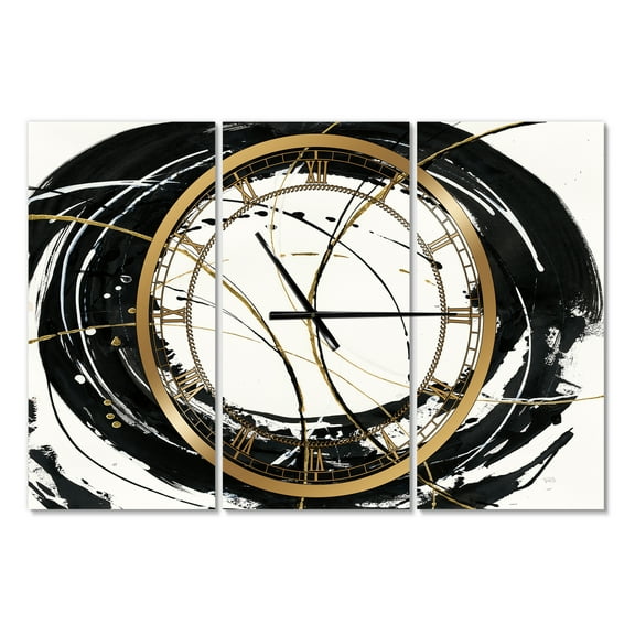 Designart 'Gold Metallic Circle' Modern wall clock