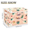 thumbnail image 5 of Yayeee Collapsible Storage Bin with Lid Fabric Closet Decorative Basket with Handles, Beige Christmas Snowman, 5 of 7