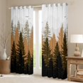 thumbnail image 2 of Feelyou Brown Pine Tree Curtains Pack of 2 (42x84 Each), Jungle Plant Botanical Curtains Blackout, Nature Scenery Print Bedroom Curtains, Blackout Curtains Room Decor, 2 of 6