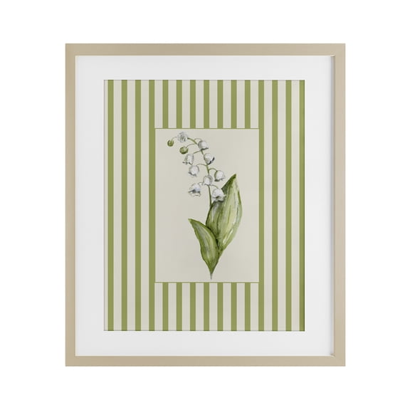 Stupell Industries French Country Striped Lily Of The Valley Birch Framed Print Under Glass, 13 x 16, by Lisa Wehmeyer