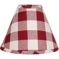 thumbnail image 1 of Home Collection by Raghu 10 Inch Buffalo Check Lamp Shade, Barn Red and Buttermilk, 1 of 4