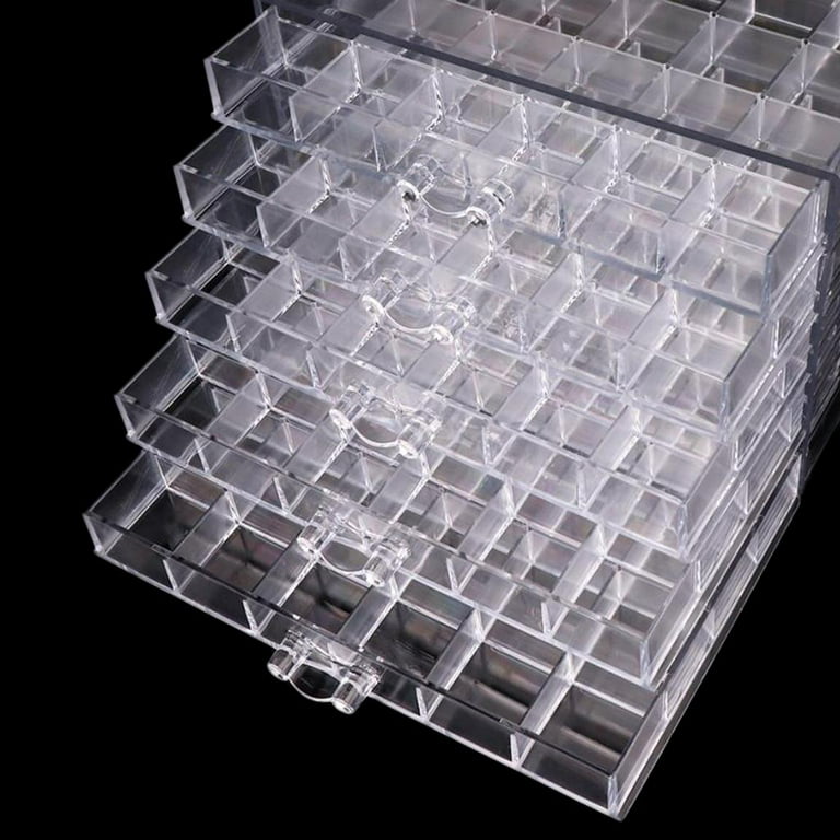 120 Grids 5-layer Acrylic Separate Slots Empty Clear Storage Box Nail Art  Case