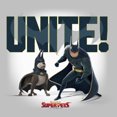 thumbnail image 2 of Women's DC League of Super-Pets Batman and Ace Unite Graphic Tee Athletic Heather Small, 2 of 4