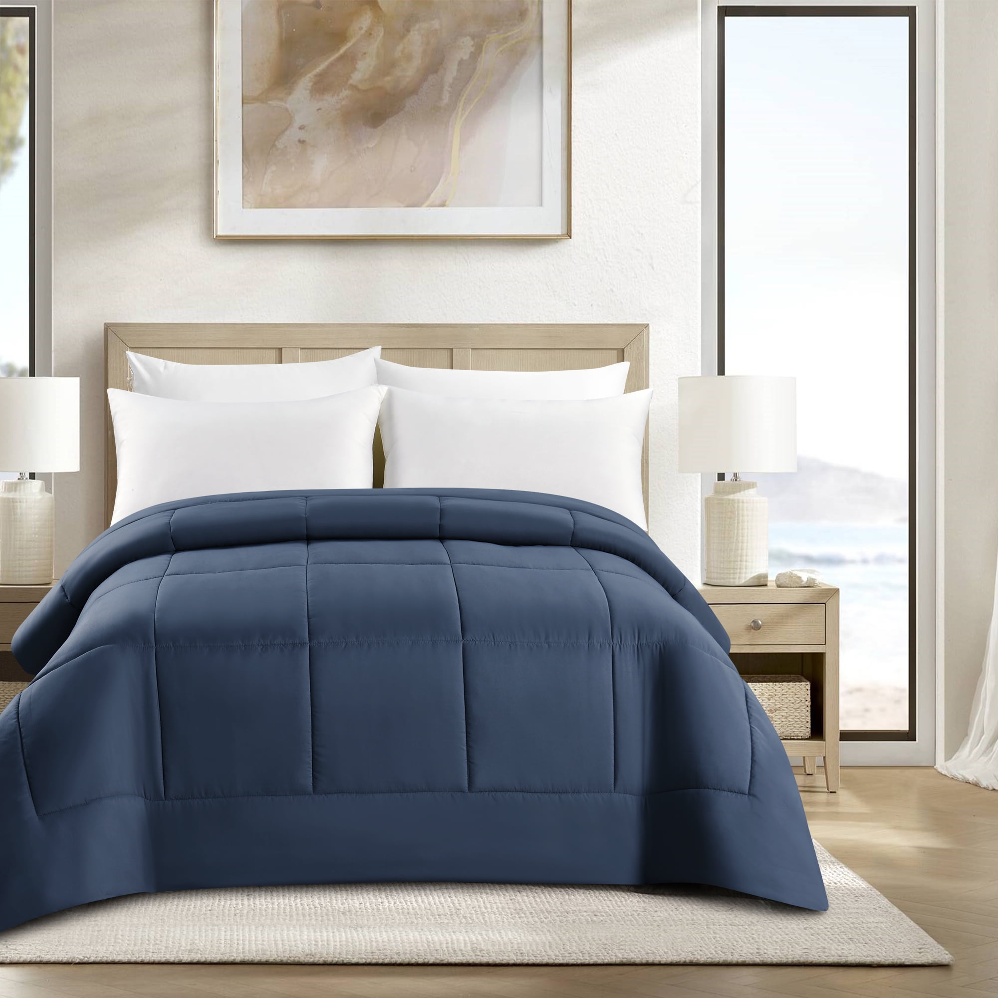 Swift Home Basic Down Alternative Comforter, All Season Hypoallergenic Cozy Comforter, Queen