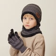 thumbnail image 2 of Zwiiyzr Kids Winter Beanie Hat Warm Knit Thick Ski Cap And Scarf Gloves Set For Girls Boys 1-11 Years Gray, 2 of 6