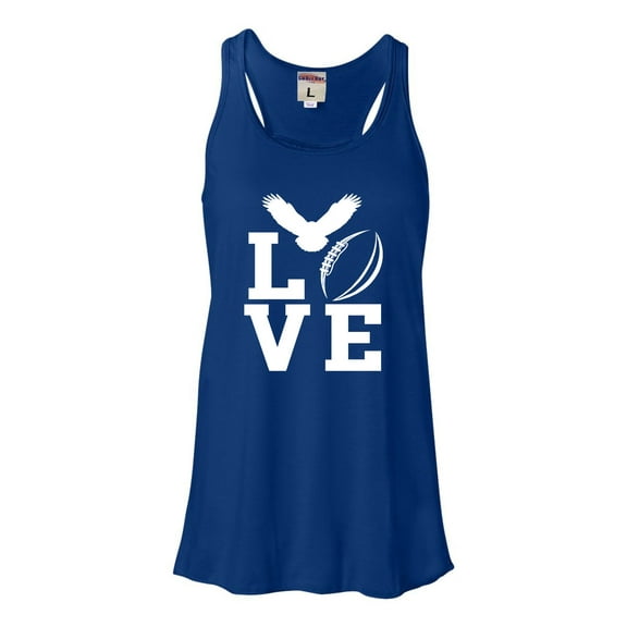 Womens Love Football Philadelphia Flowy Racerback Tank Top T-Shirt