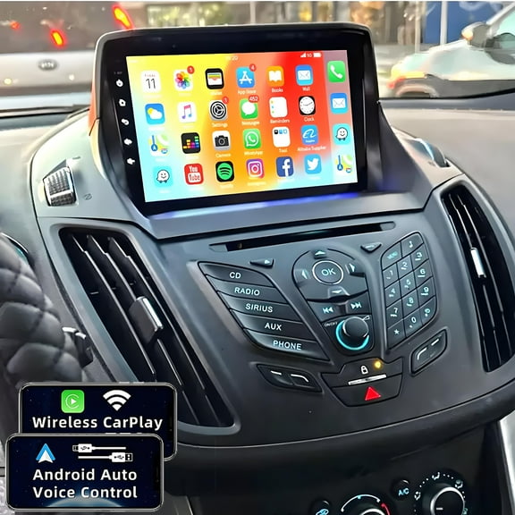 Gsuatey 9" 2 32G Radio Stereo for Ford Escape 2013-2016 Android 13 GPS WIFI Car Navigation Built-in Carplay Android Auto Car Multimedia Player
