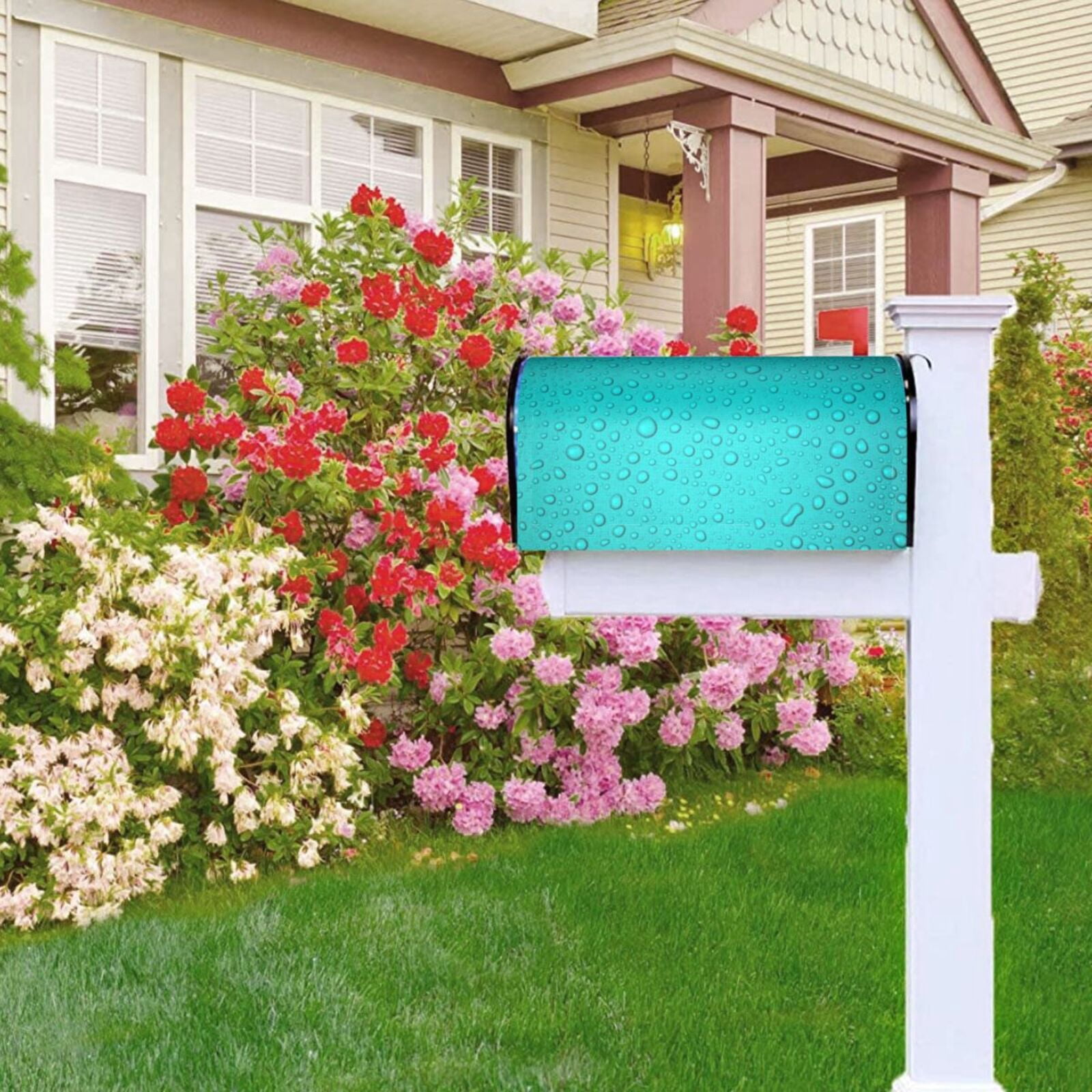 Xecao water droplets for Mailbox Cover with Magnetic Strips, Waterproof and Sunscreen, Adds a Decorative Touch to Your Garden Yard-21x18 in