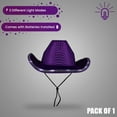 thumbnail image 6 of Light up LED Flashing Sequin Cowboy Hat (Purple) – Sparkly Glitter Cowgirl Hat for Disco, Birthday, Party by PartyGlowz, 6 of 7