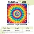 thumbnail image 2 of Colorful Rainbow Tie Dye Spiral Pattern Square Fitted Tablecloth with Elastic Edge,Square Table Cover,Washable Elastic Table Cover for Home Kitchen Party Decor 36"x36", 2 of 6
