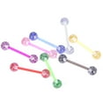 thumbnail image 5 of Racing Butterfly 8PCS/Set Colorful Glitters Acrylic Barbell Ball Tongue Rings Piercing Jewelry, 5 of 6