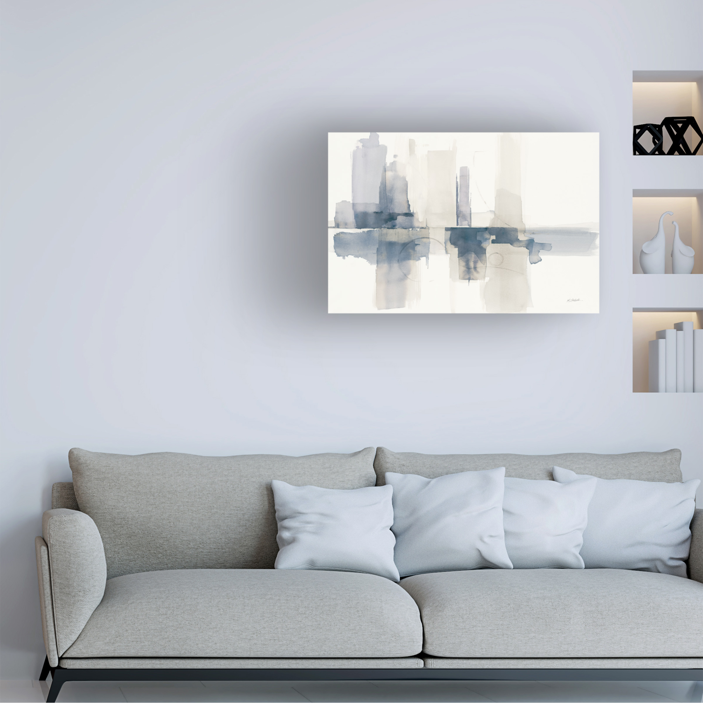 Trademark Fine Art 'Improvisation II Navy' Canvas Art by Mike Schick