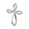 thumbnail image 3 of Real 14kt White Gold 1/6ct. Diamond Cross Chain Slide; for Adults and Teens; for Women and Men, 3 of 4
