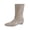 Gray_036, variant on Women's Fall Winter Glossy Pointed Toe Mid Calf Boots, Ruched Wedge Heel Pull On Leather Look Short Boots Black 6.5(EU-37)