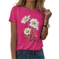 thumbnail image 4 of GEWSEY Women Trendy Tops Sunflower Graphic Loose Summer Tees T-Shirts Blouse (Hot Pink, M), 4 of 6