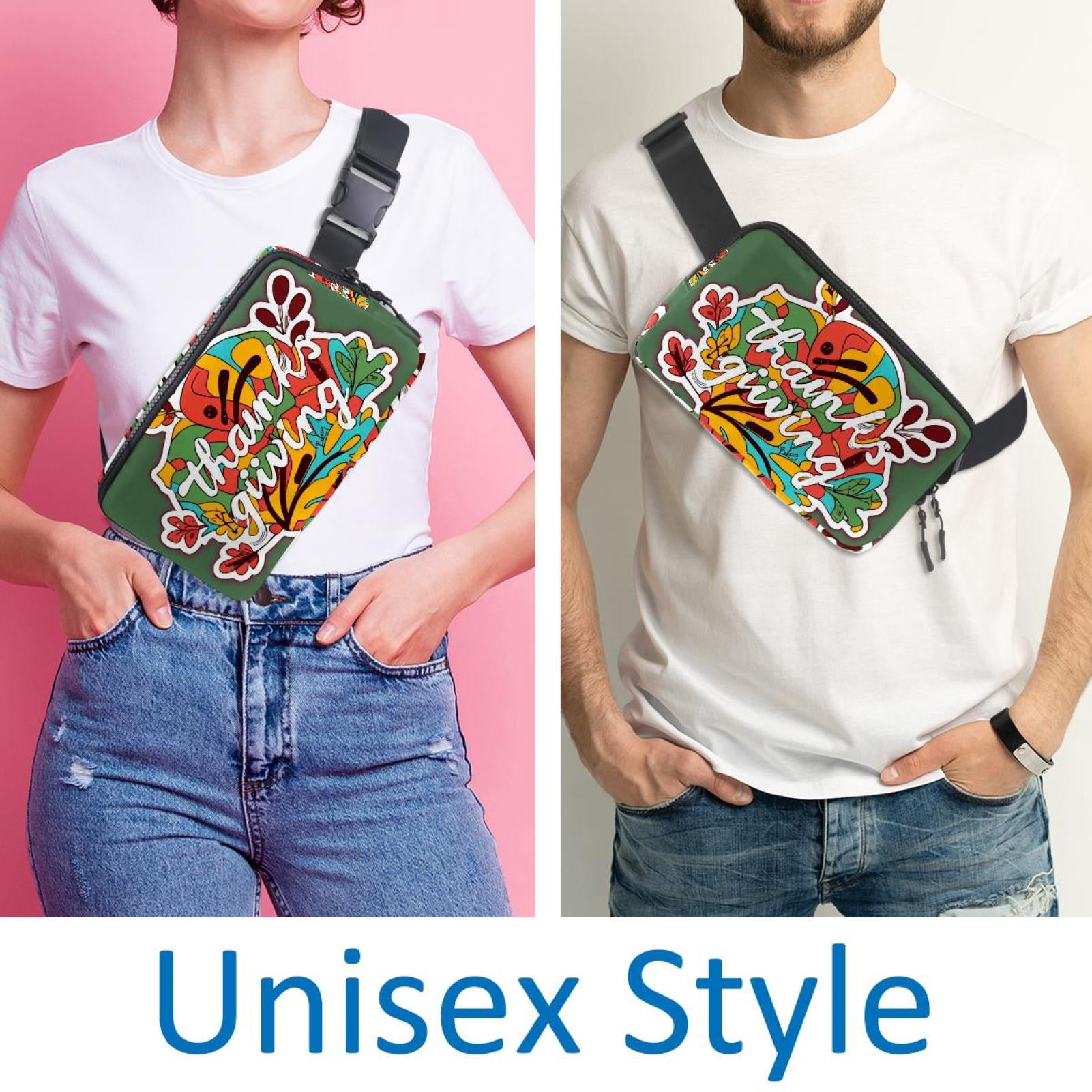 Thanksgiving Lightweight Adjustable Sling Bag Running Belt Waist Pack with Extension Strap Unisex