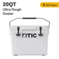 thumbnail image 2 of Cooler RTIC, ultrarresistente, 20 cuartos de galón, portátil, con aislamiento duro, blanco, 2 of 7