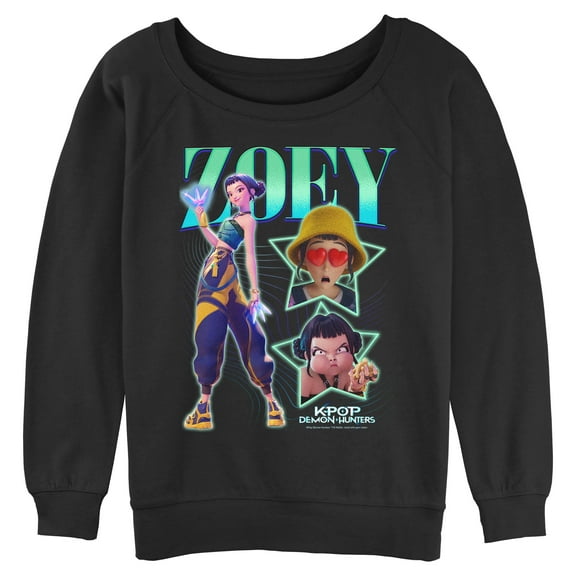 Juniors KPop Demon Hunters Zoey Super Star Logo Sweatshirt