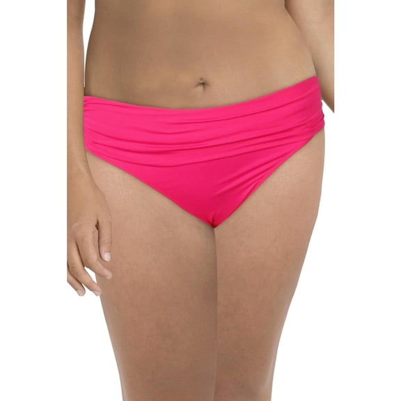 Lauren Ralph Lauren Womens Shirred Fold Over Swim Bottom Separates Pink 4