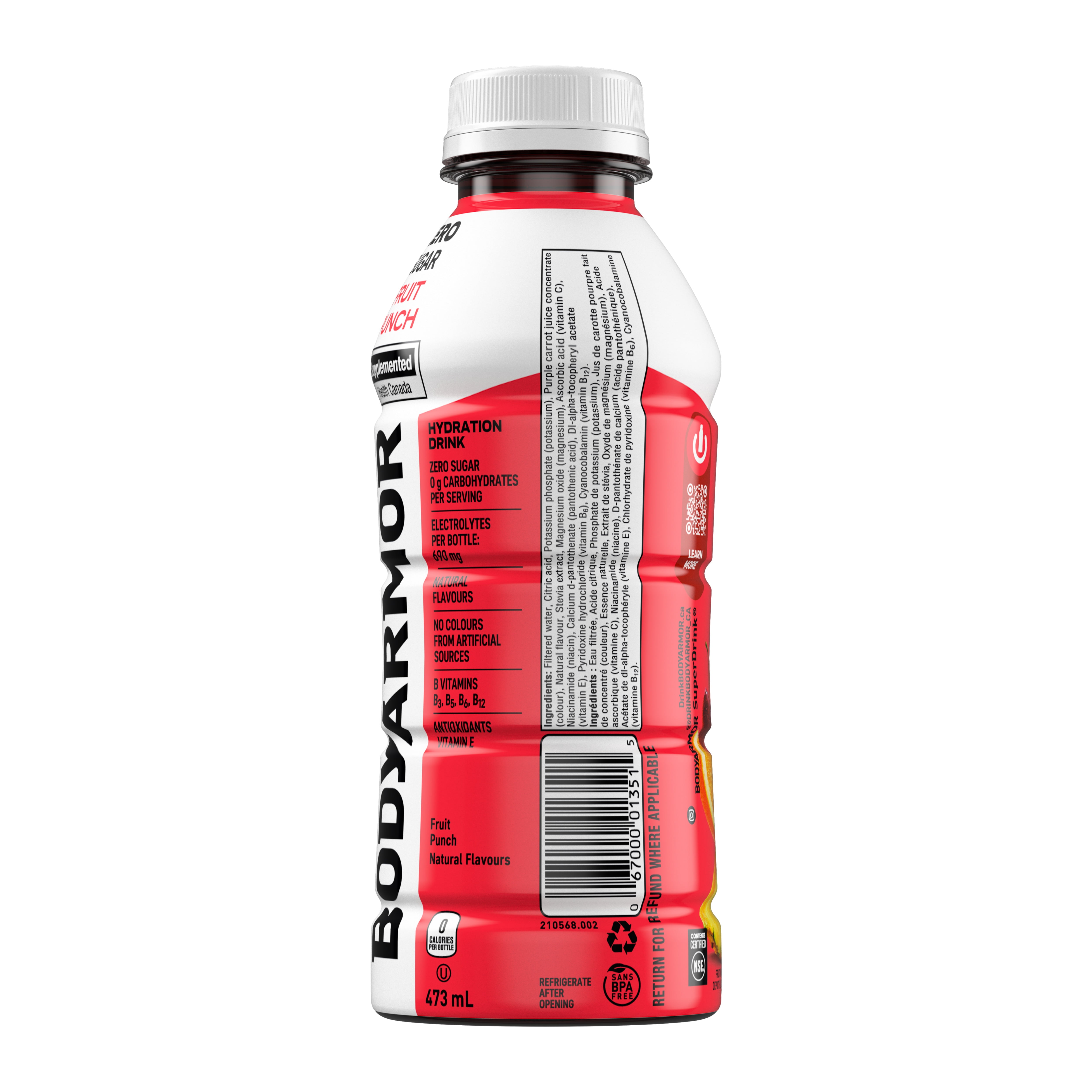 BodyArmor Zero Sugar Punch aux fruits Bouteille, 473 mL BodyArmor Punch Aux Fruits Zero Sucre