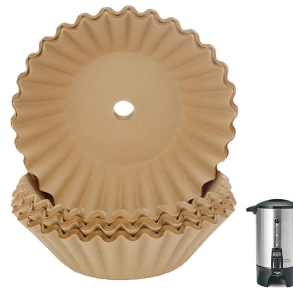 100 Pcs Coffee Paper Filter Tutuviw Unbleached Circular Disposable Coffee Filters Bowl Paper Filters for Coffee Urn and Hot Beverage for Catering Home Party Office