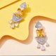 thumbnail image 3 of Piedra preciosa 925 Pendientes colgantes de plata de ley con forma de gota en amarillo, 3 of 5