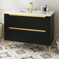thumbnail image 3 of Uforic 40"  Modern Bathroom Vanity with Sink Combo, Freestanding Bathroom Cabinet with Drawers, Black, 3 of 9