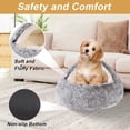 thumbnail image 4 of Cama para perros con capucha y nido lavable para perros o gatos pequeños, color gris, 4 of 7