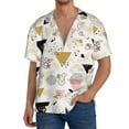 thumbnail image 3 of Wukai Geometric Triangle Men's Casual Short-Sleeve Button Down Shirt - Lightweight Summer Dress Shirt for Daily Wear-Small, 3 of 7