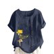thumbnail image 2 of Fiudx Ofertas Flash Del Día Top de Manga Corta con Cuello Redondo y Botones Regulares con Estampado Sexy de Verano para Mujer, 2 of 5